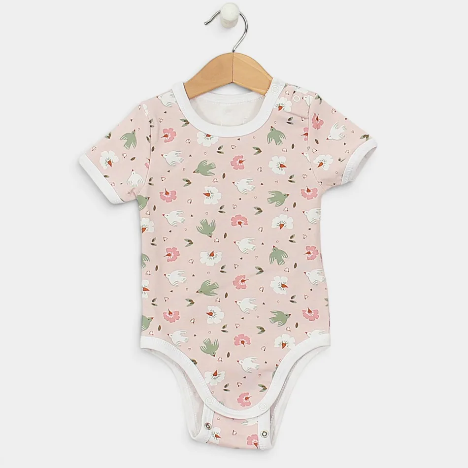 Body a maniche corte "Uccelli Rosa" Body a maniche corte "Uccelli Rosa"